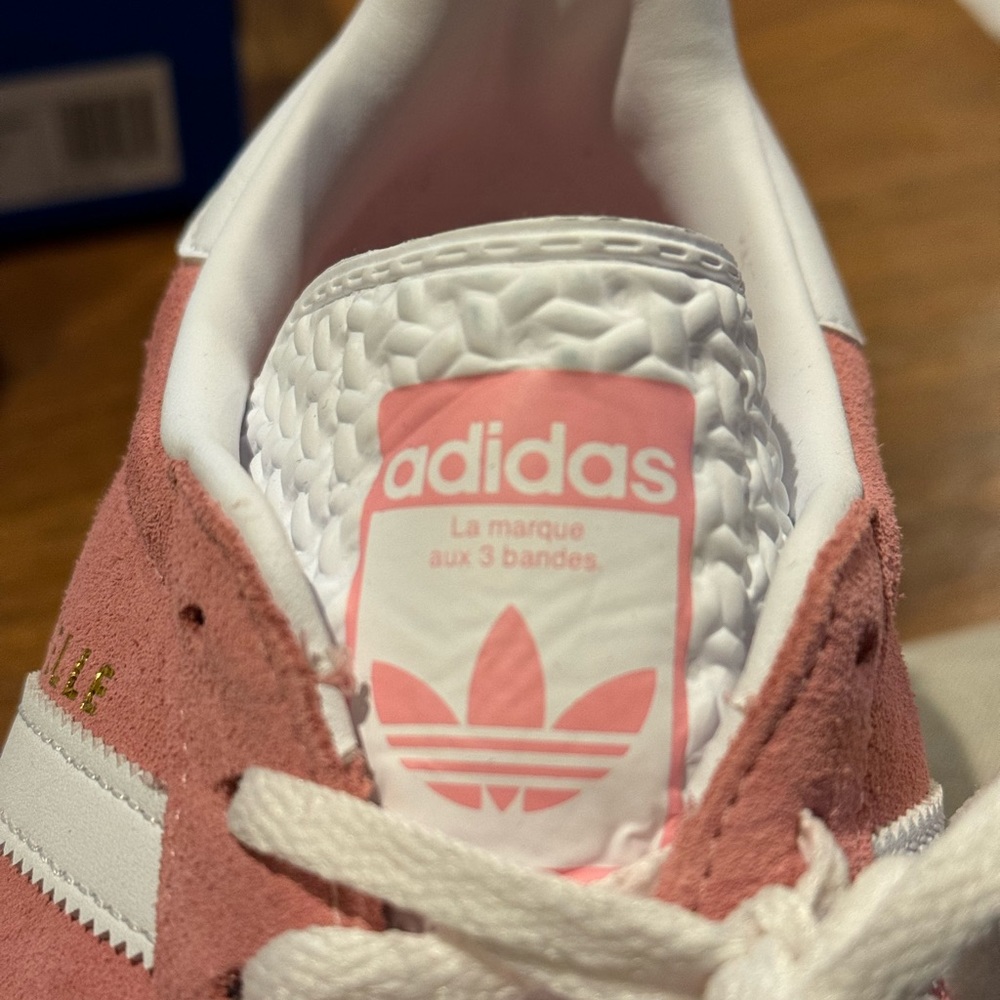 Adidas Gazelle Pink and White Sneakers - Picture 5 of 6